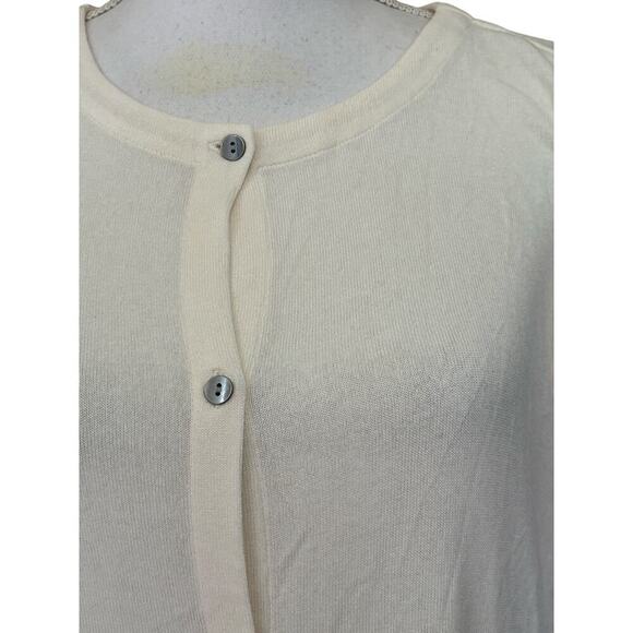 J. Jill Wearever cream button front tunic/cardigan, XLP, NWT, minimalist - Picture 4 of 6